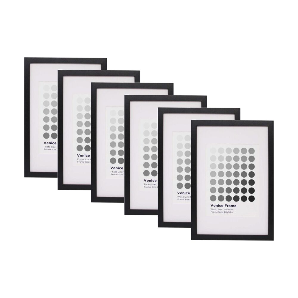 6PK Braz Venice Image Photo Document Display Frame 20x30cm Black