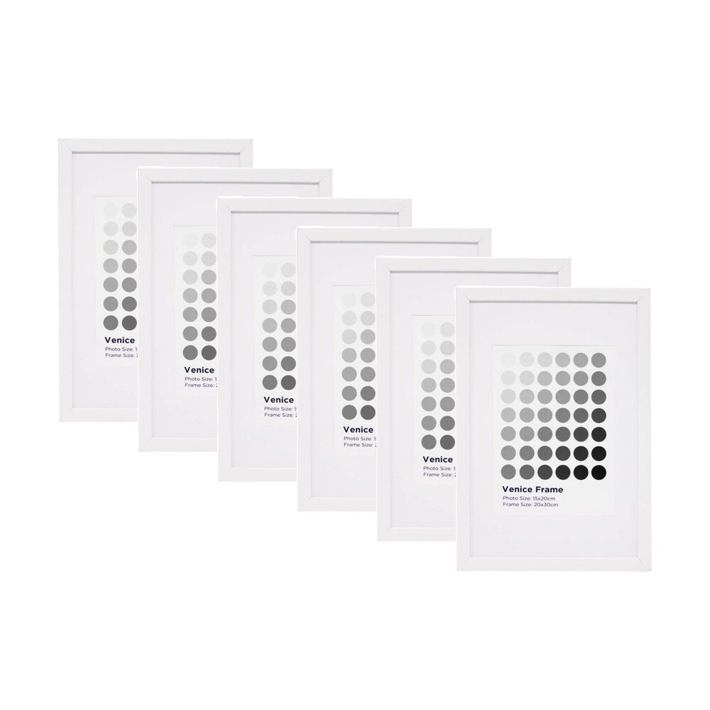 6PK Braz Venice Image Photo Document Display Frame 20x30cm White