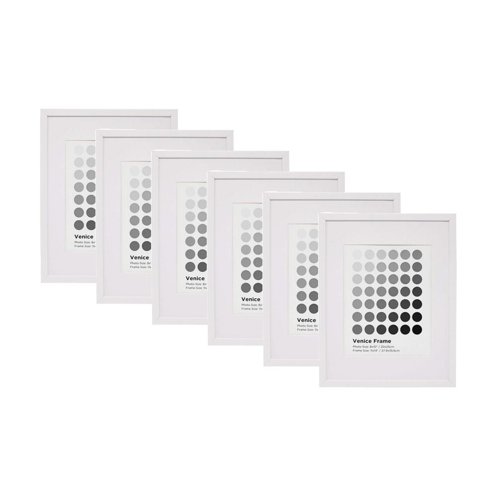 6PK Braz Venice Image Photo Document Display Frame 27.9x35.6cm White