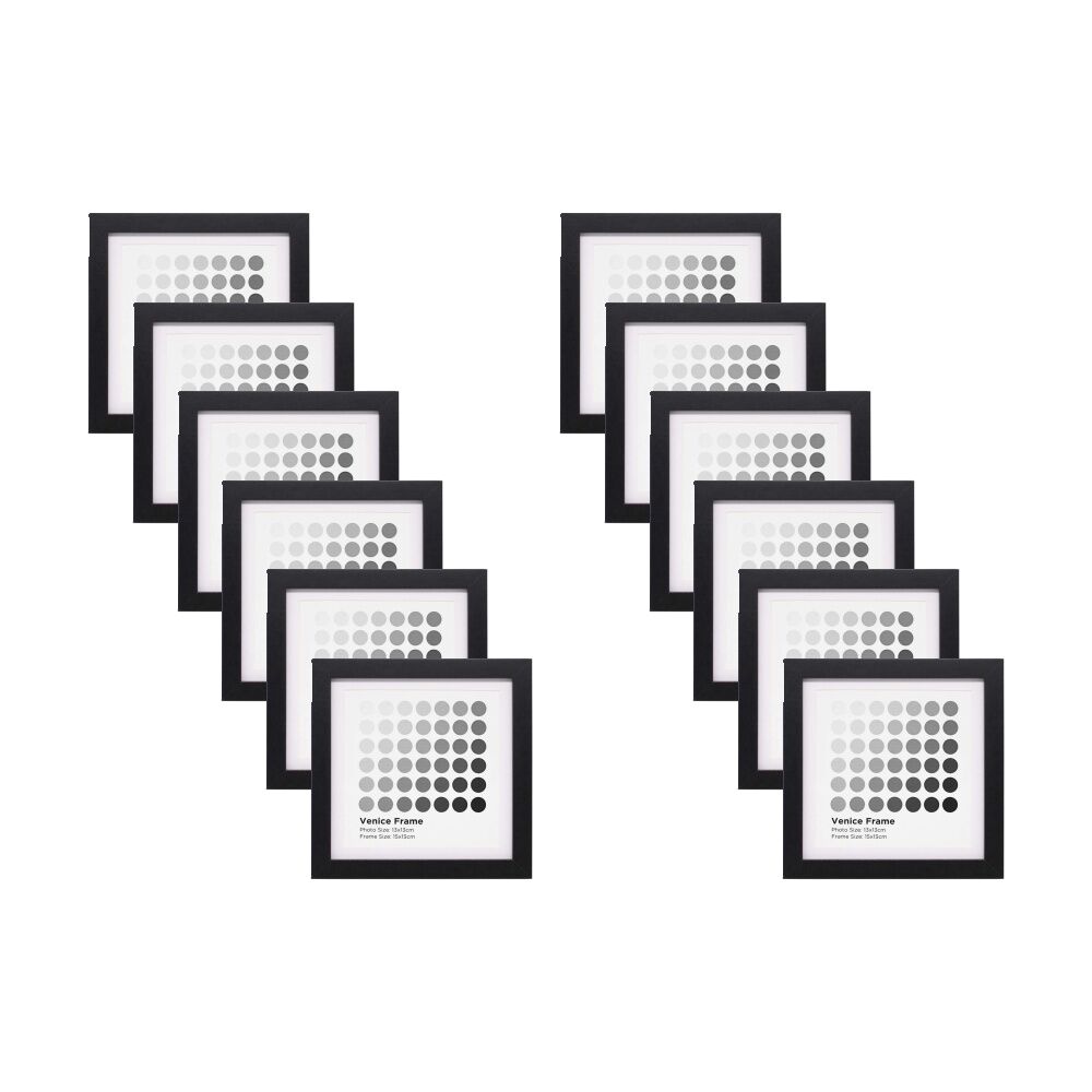 12PK Braz Venice Image Photo Document Display Frame 15x15cm Black