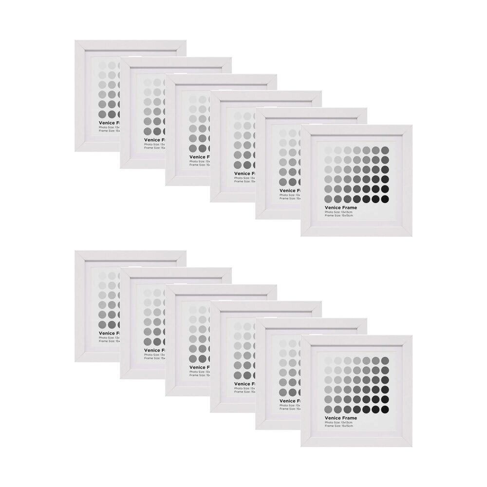 12PK Braz Venice Image Photo Document Display Frame 15x15cm White