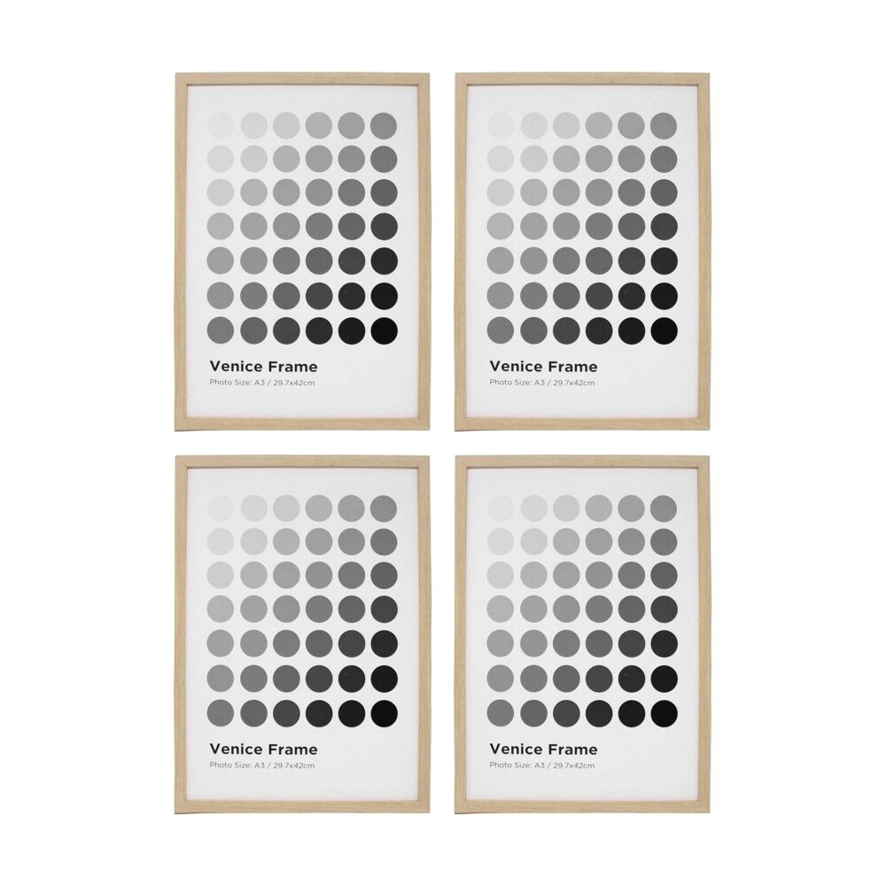 4PK Braz A3 Venice Image Photo Document Display Frame 29.7x42cm Beech