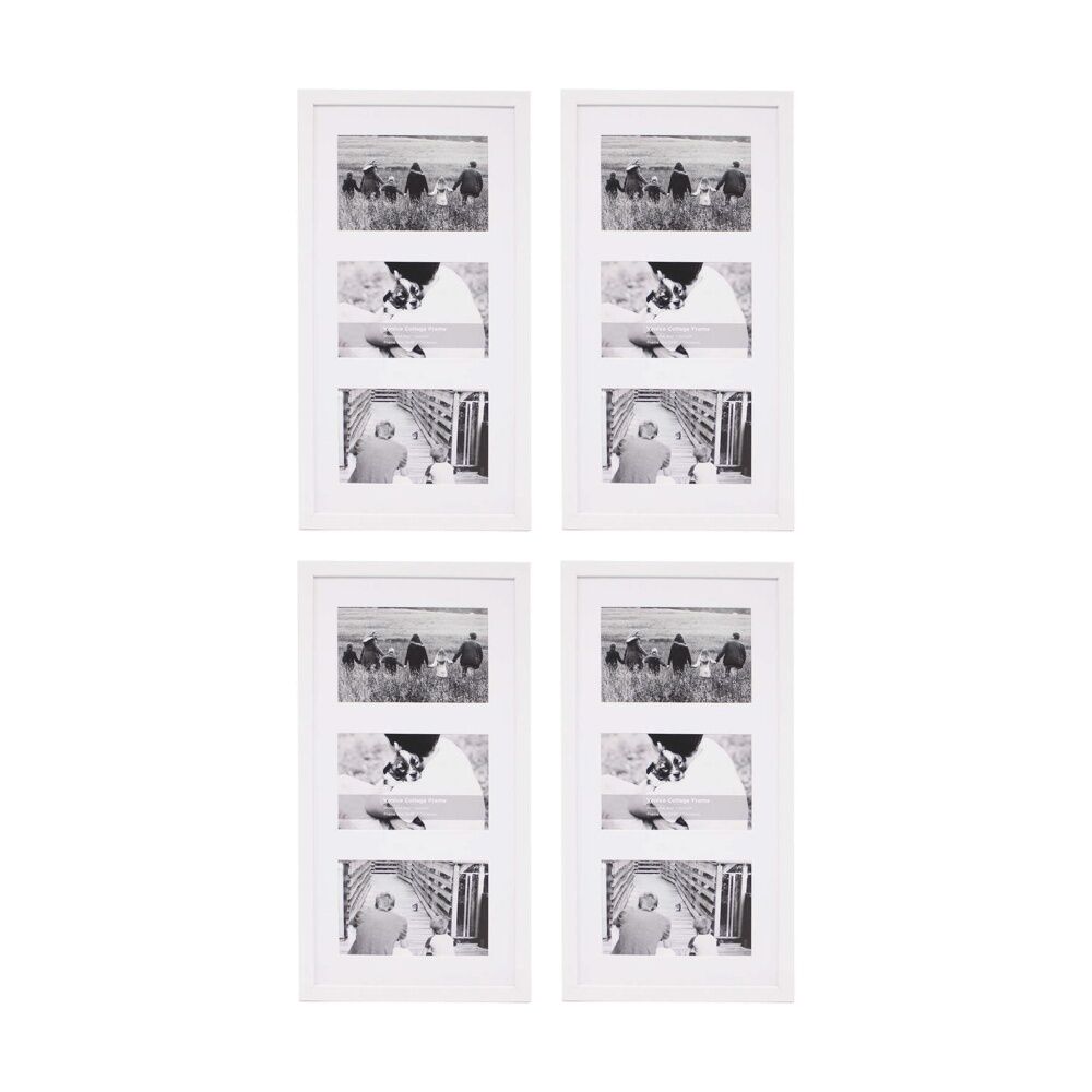 4PK Braz Venice Collage Image Photo Document Display Frame 8x16 Inches White
