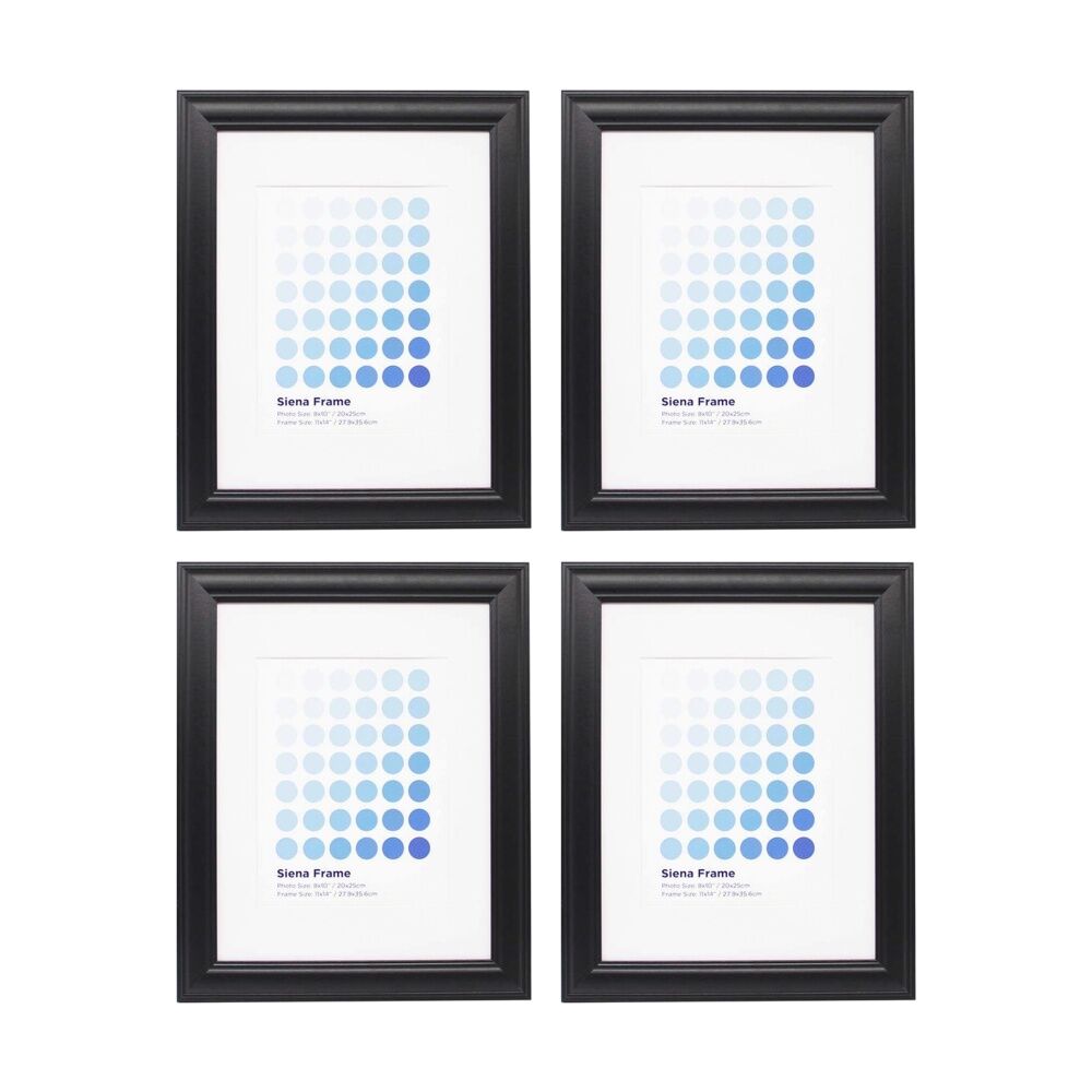 4PK Braz Siena Image Photo Document Display Frame 27.9x35.6cm Black