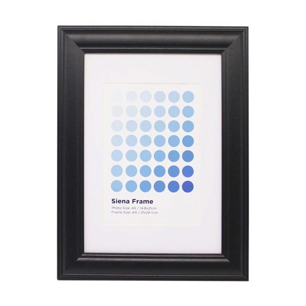 4PK Braz A4 Siena Image Photo Document Display Frame 29.7x21cm Black