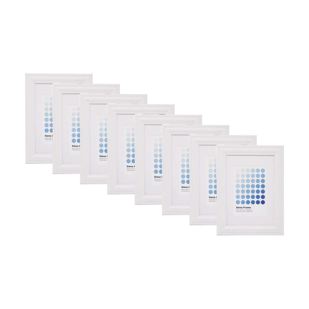 8PK Braz A4 Siena Image Photo Document Display Frame 29.7x21cm White