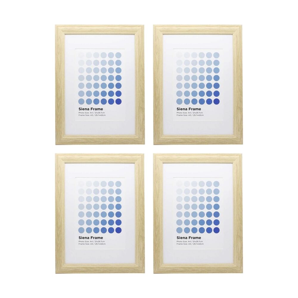 4PK Braz A3 Siena Image Photo Document Display Frame 29.7x42cm Beech