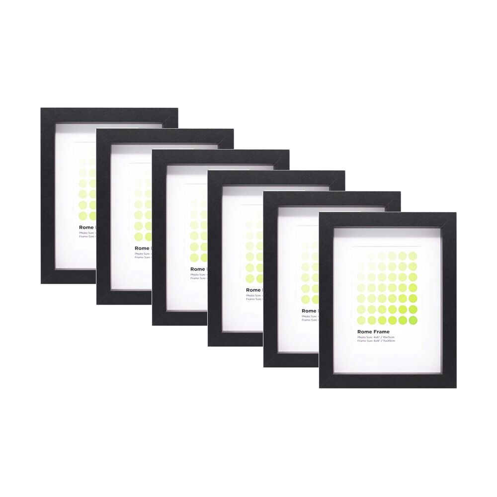 6PK Braz Rome Image Photo Document Display Frame 15x20cm Black