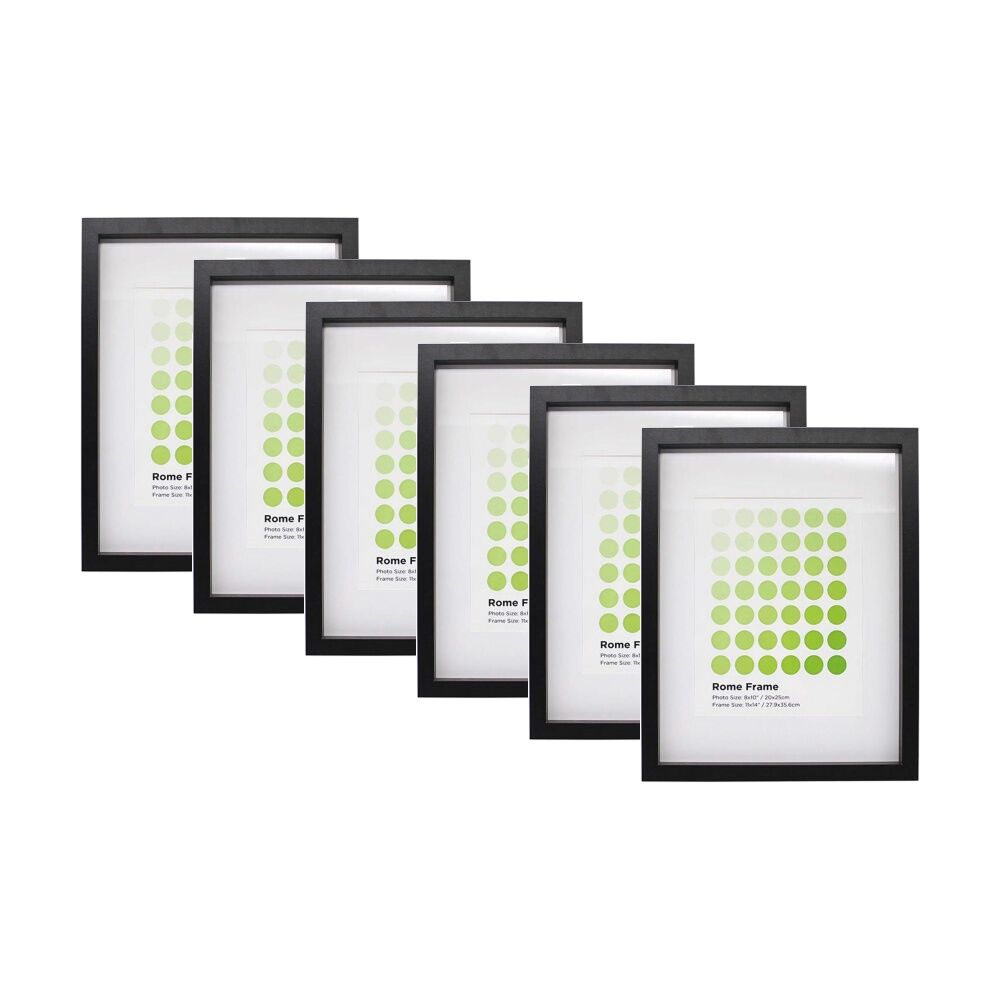 6PK Braz Rome Image Photo Document Display Frame 27.9x35.6cm Black