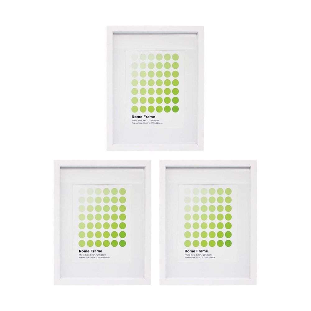 3PK Braz Rome Image Photo Document Display Frame 27.9x35.6cm White