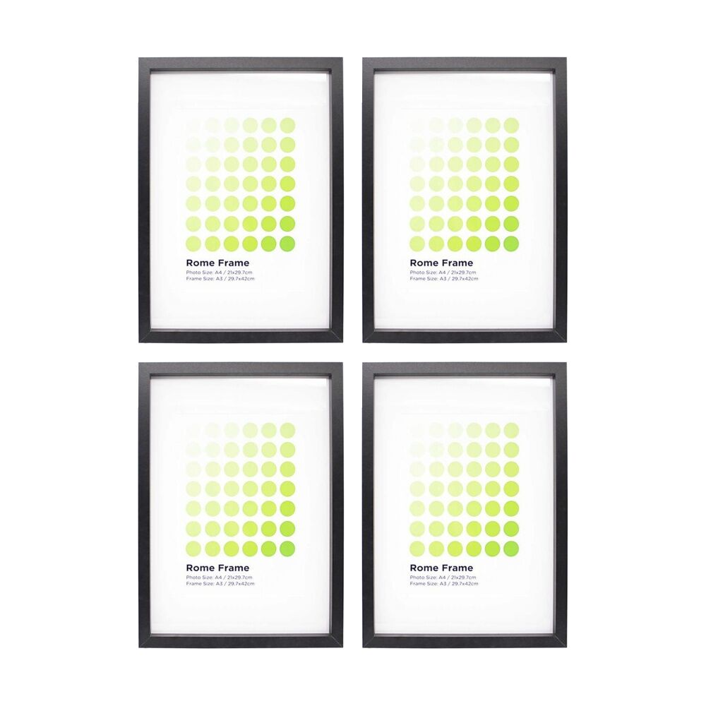 4PK Braz A3 Rome Image Photo Document Display Frame 29.7x42cm Black