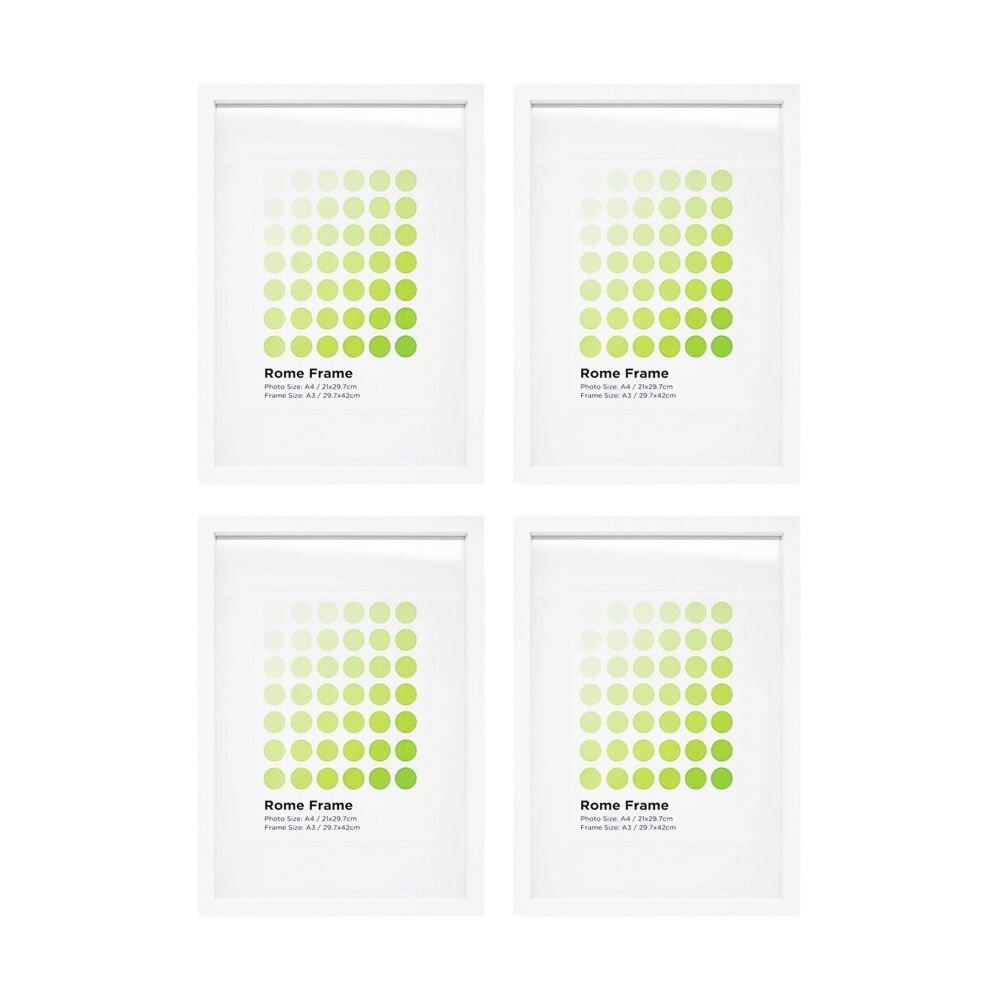 4PK Braz A3 Rome Image Photo Document Display Frame 29.7x42cm White