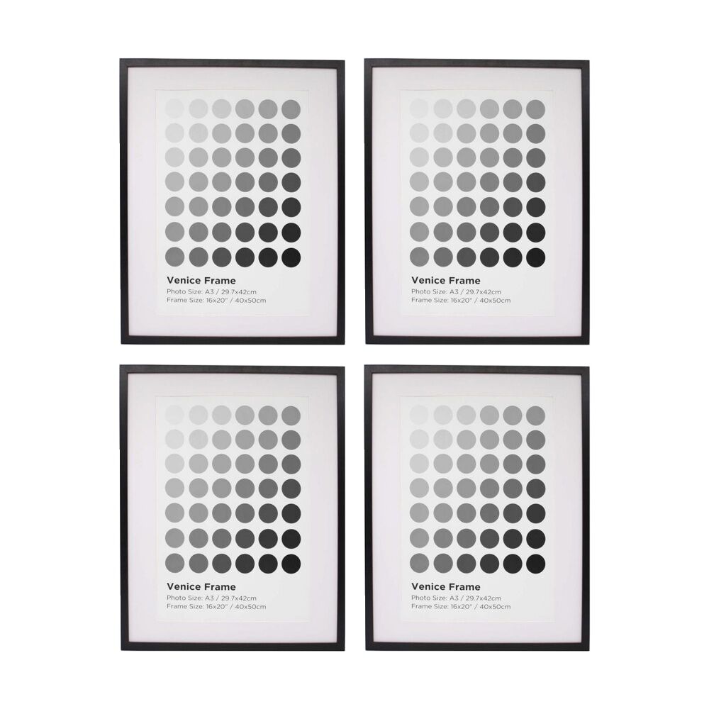 4PK Braz Venice Image Photo Document Display Frame 40x50cm Black