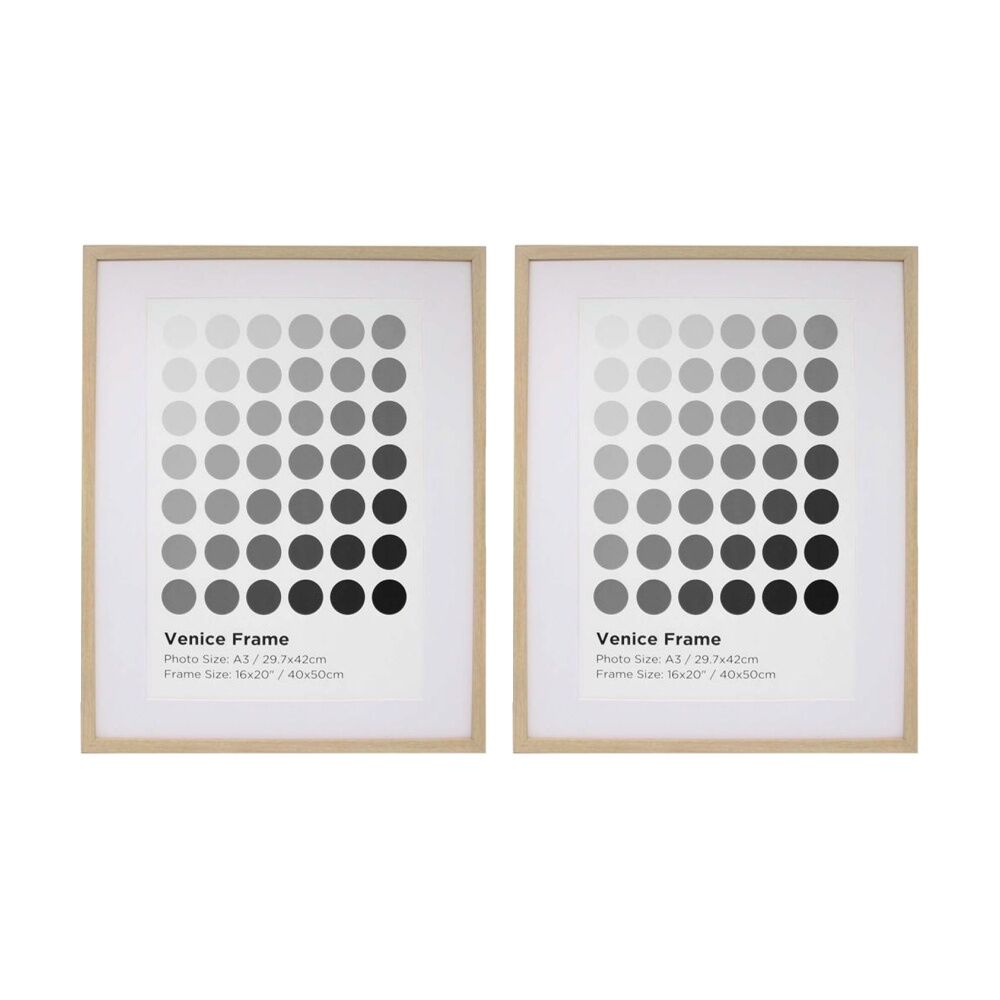 2PK Braz Venice Image Photo Document Display Frame 40x50cm Beech