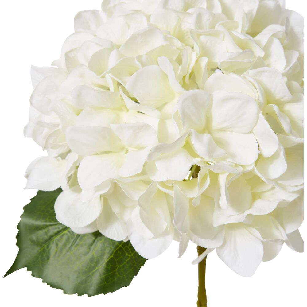 3PK E Style Hydrangea Classic Large Stem Artificial Flower White 23x23x65cm