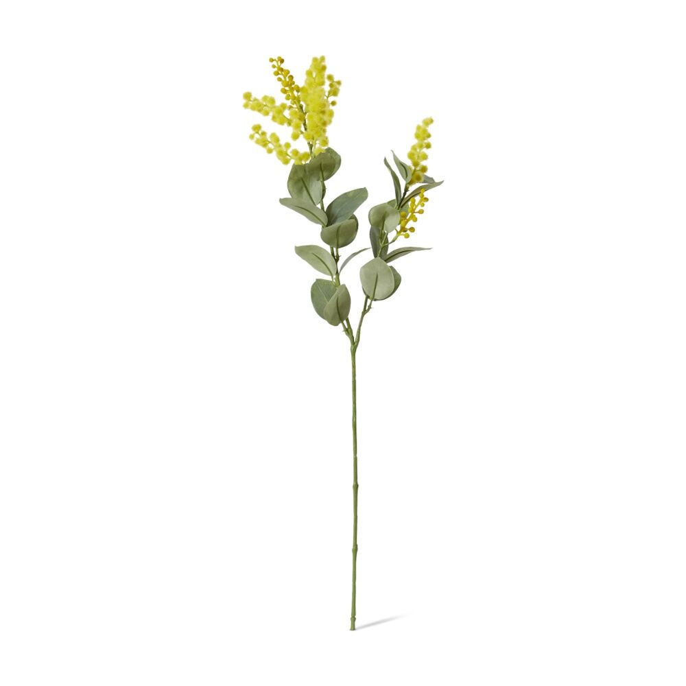 6PK E Style Wattle Pick Spray Stem Artificial Flower Decor Yellow 10x5x61cm