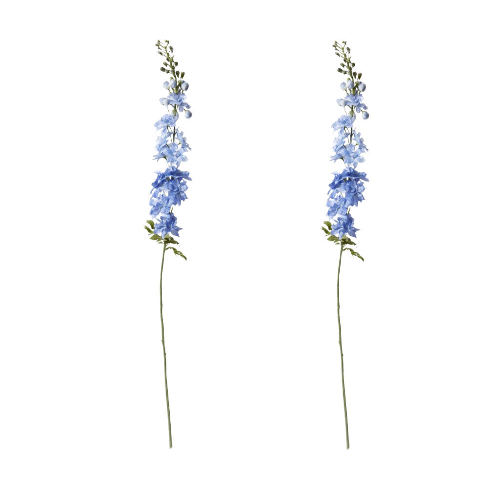 2PK E Style Delphinium Stem Durable Artificial Flower Decor Blue 15x7x99cm