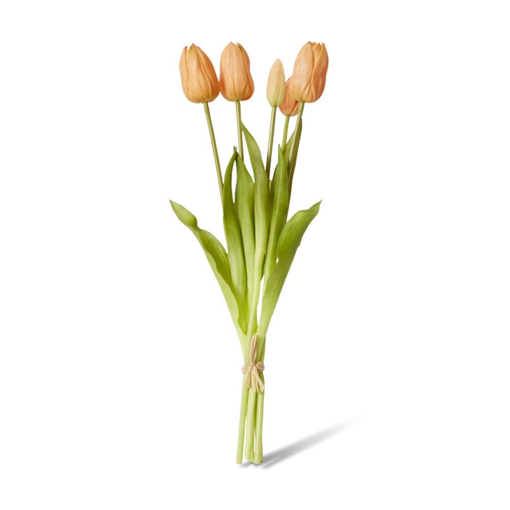 3PK E Style Tulip Durable Decor Artificial Flower Bundle Apricot 12x12x40cm