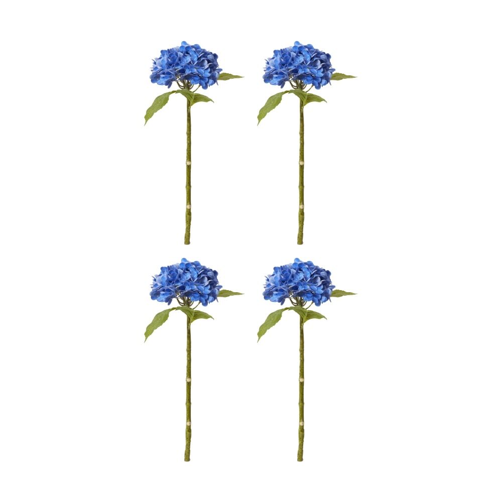 4PK E Style Hydrangea Classic Artificial Flower Stem Dark Blue 30x20x52cm