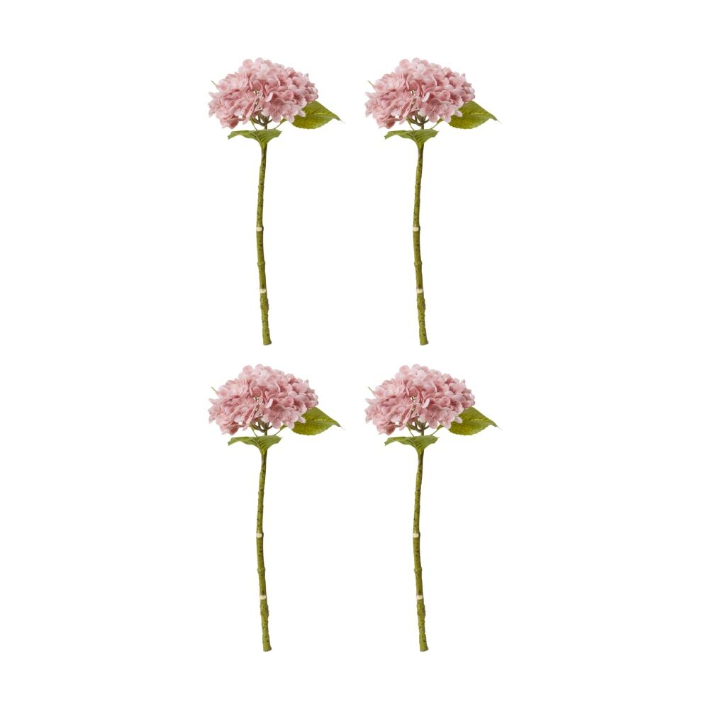 4PK E Style Hydrangea Classic Artificial Flower Stem Dusty Pink 30x20x52cm