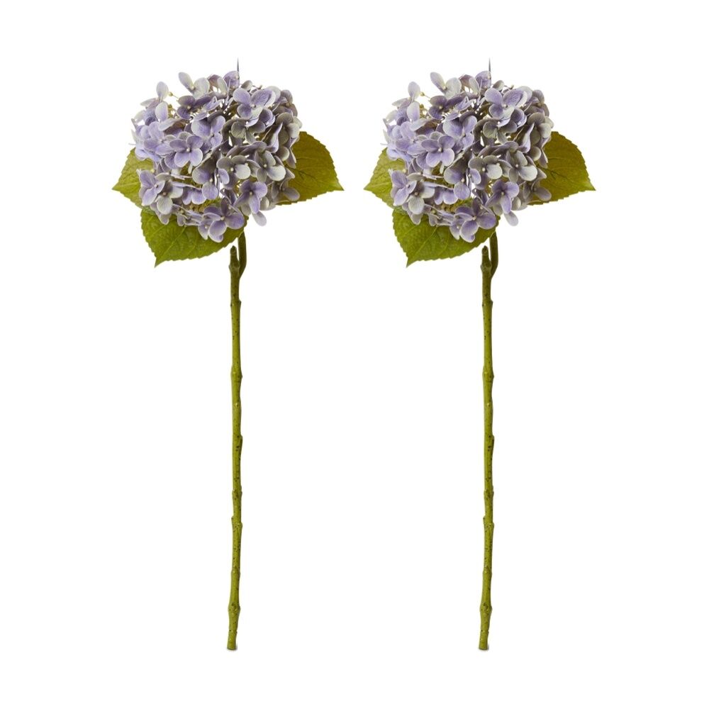 2PK E Style Hydrangea Garden Stem Artificial Flower Purple 26x20x61cm