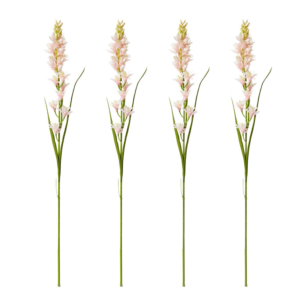 4PK E Style Tuberose Stem Durable Artificial Flower Decor Pink 12x10x90cm