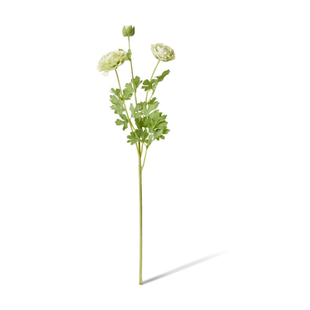4PK E Style Ranunculus Floral Stem Spray Artificial Flower Green 20x18x64cm