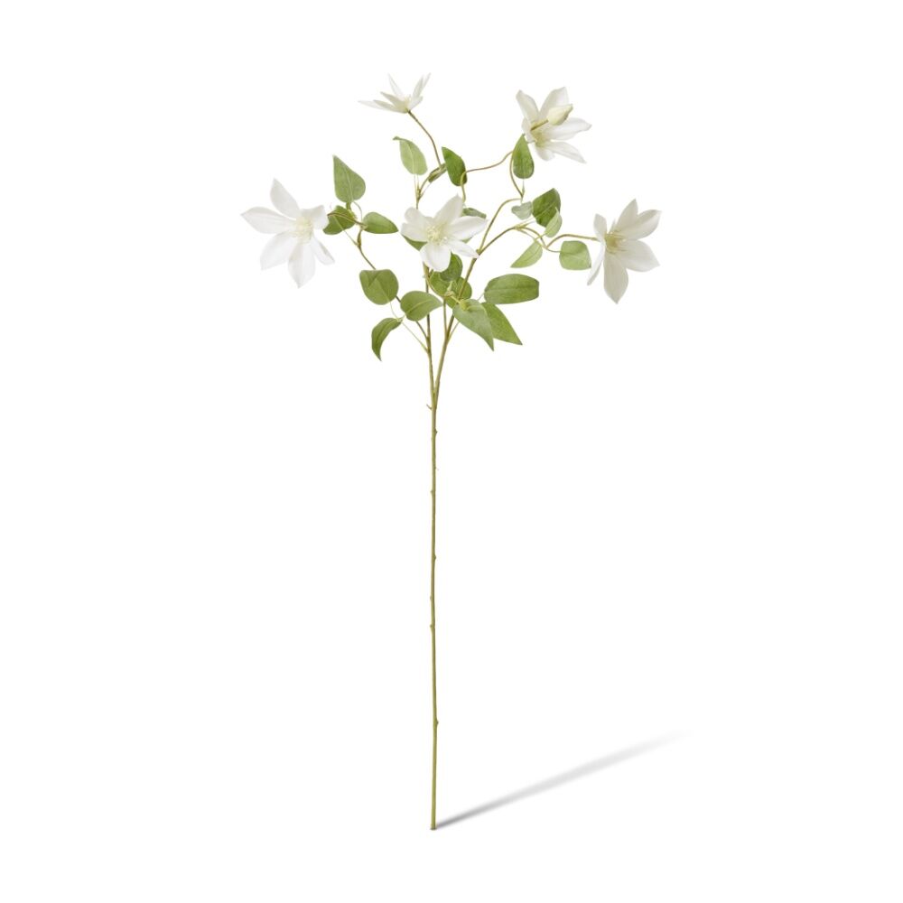 4PK E Style Clematis Stem Durable Artificial Flower White 42x20x86cm