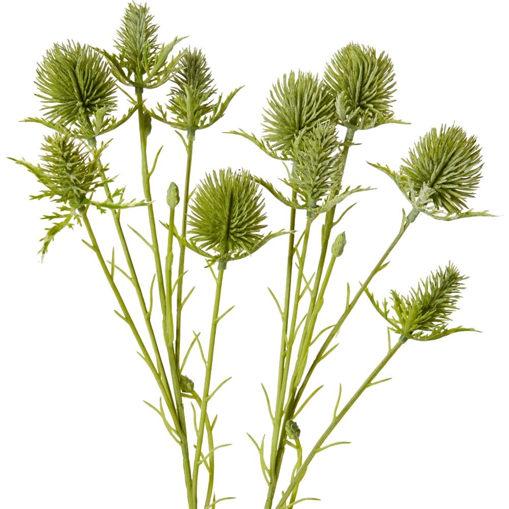 E Style Thistle Spray Stem Artificial Flower Plant Green 24x12x69cm
