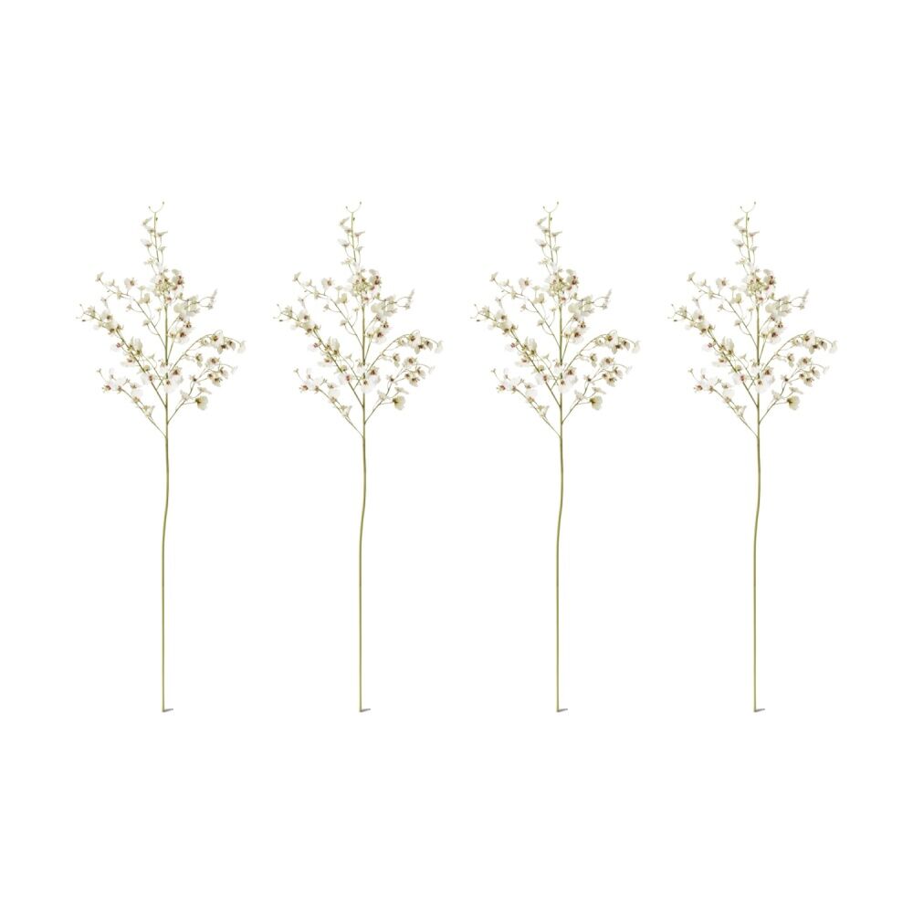 4PK E Style Orchid Dancing Spray Stem Artificial Flower White 36x30x102cm