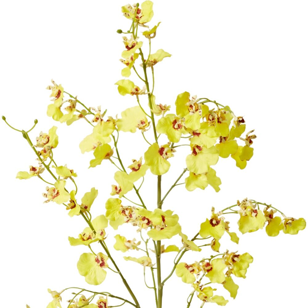 4PK E Style Orchid Dancing Spray Stem Artificial Flower Yellow 36x30x102cm
