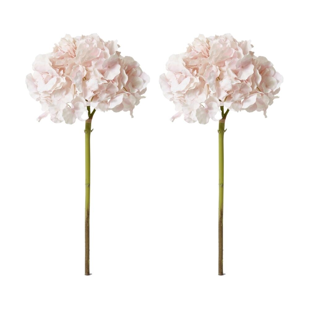2PK E Style Hydrangea Stem Artificial Flower Durable Decor Pink 25x25x53cm