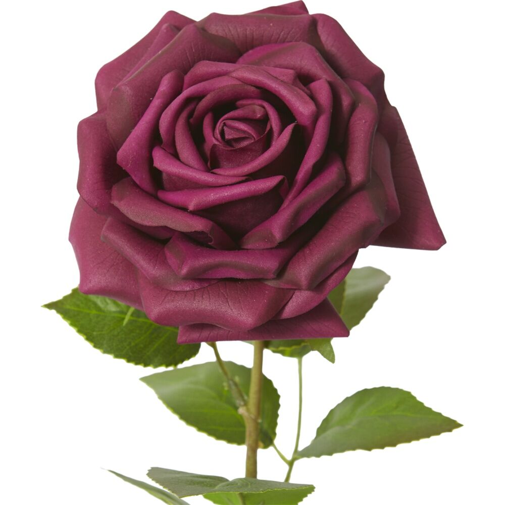 6PK E Style Rose Garden Stem Durable Artificial Flower Burgundy 22x14x66cm