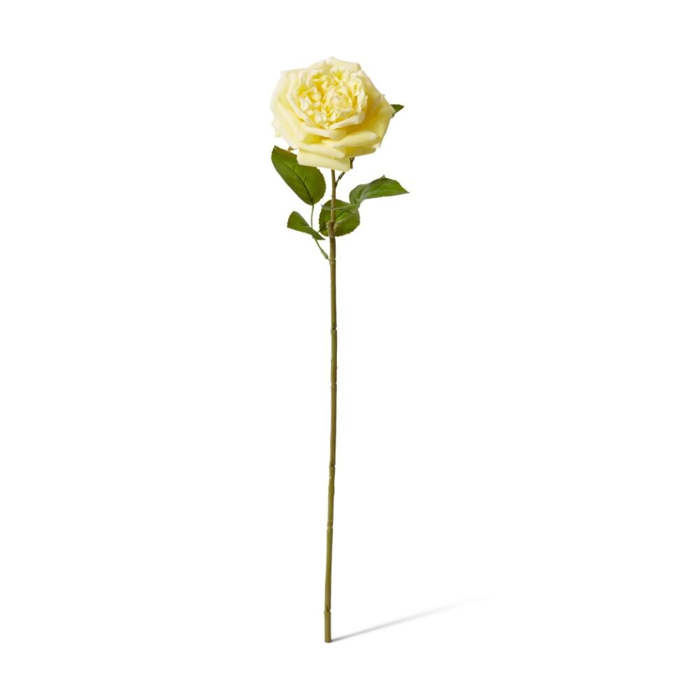 6PK E Style Rose Austin Stem Elegant Artificial Flower Yellow 22x14x66cm