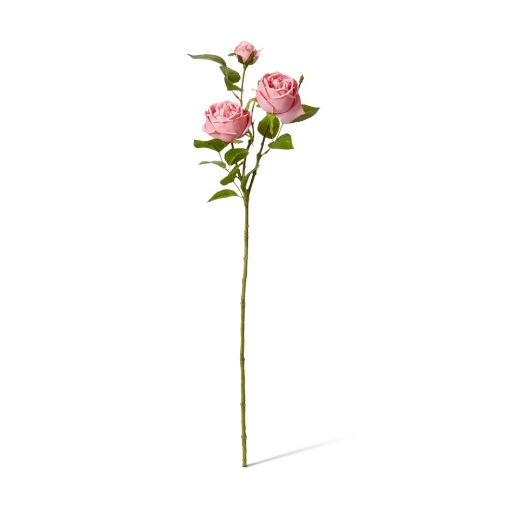 2PK E Style Rose Austin Spray Elegant Artificial Flower Dark Pink 24x16x78cm