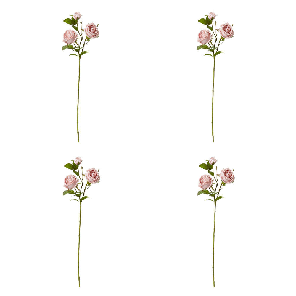 4PK E Style Rose Austin Spray Elegant Artificial Flower Dusty Pink 24x16x78cm