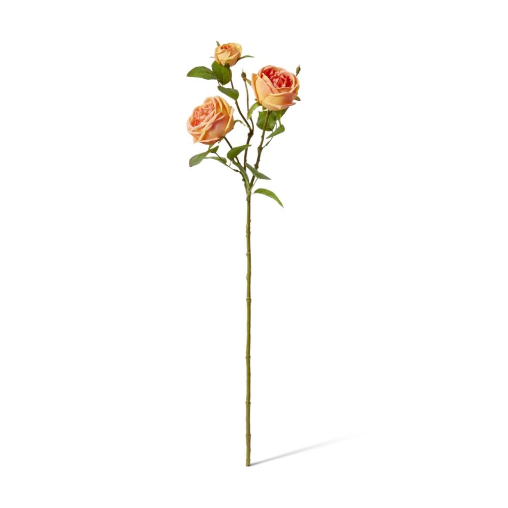 4PK E Style Rose Austin Spray Elegant Artificial Flower Orange 24x16x78cm