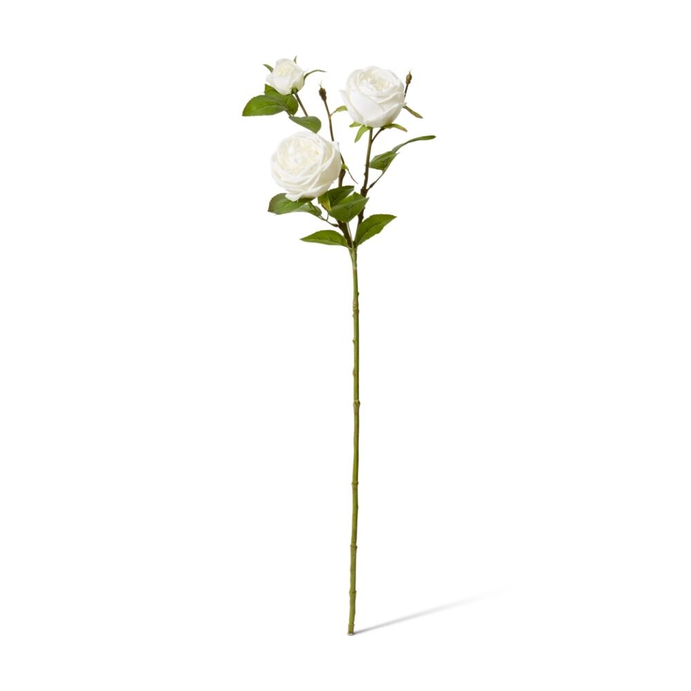 4PK E Style Rose Austin Spray Elegant Artificial Flower White 24x16x78cm