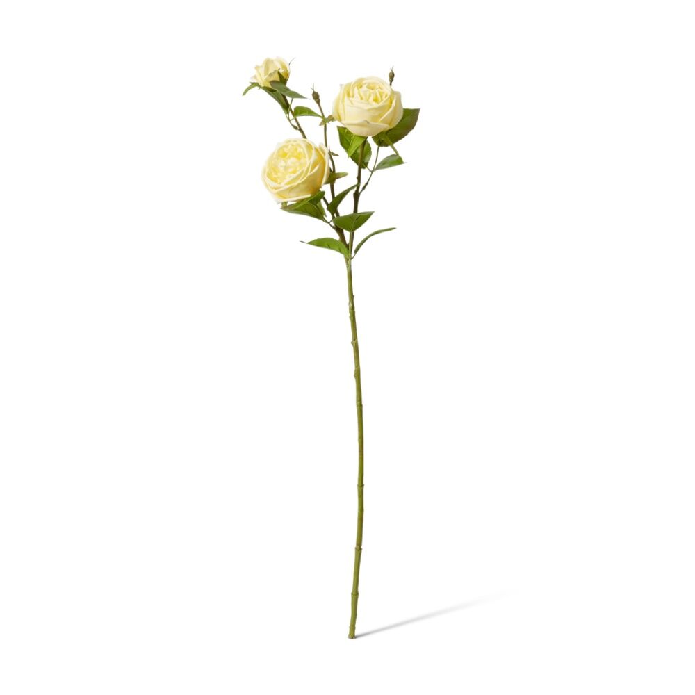 4PK E Style Rose Austin Spray Elegant Artificial Flower Yellow 24x16x78cm