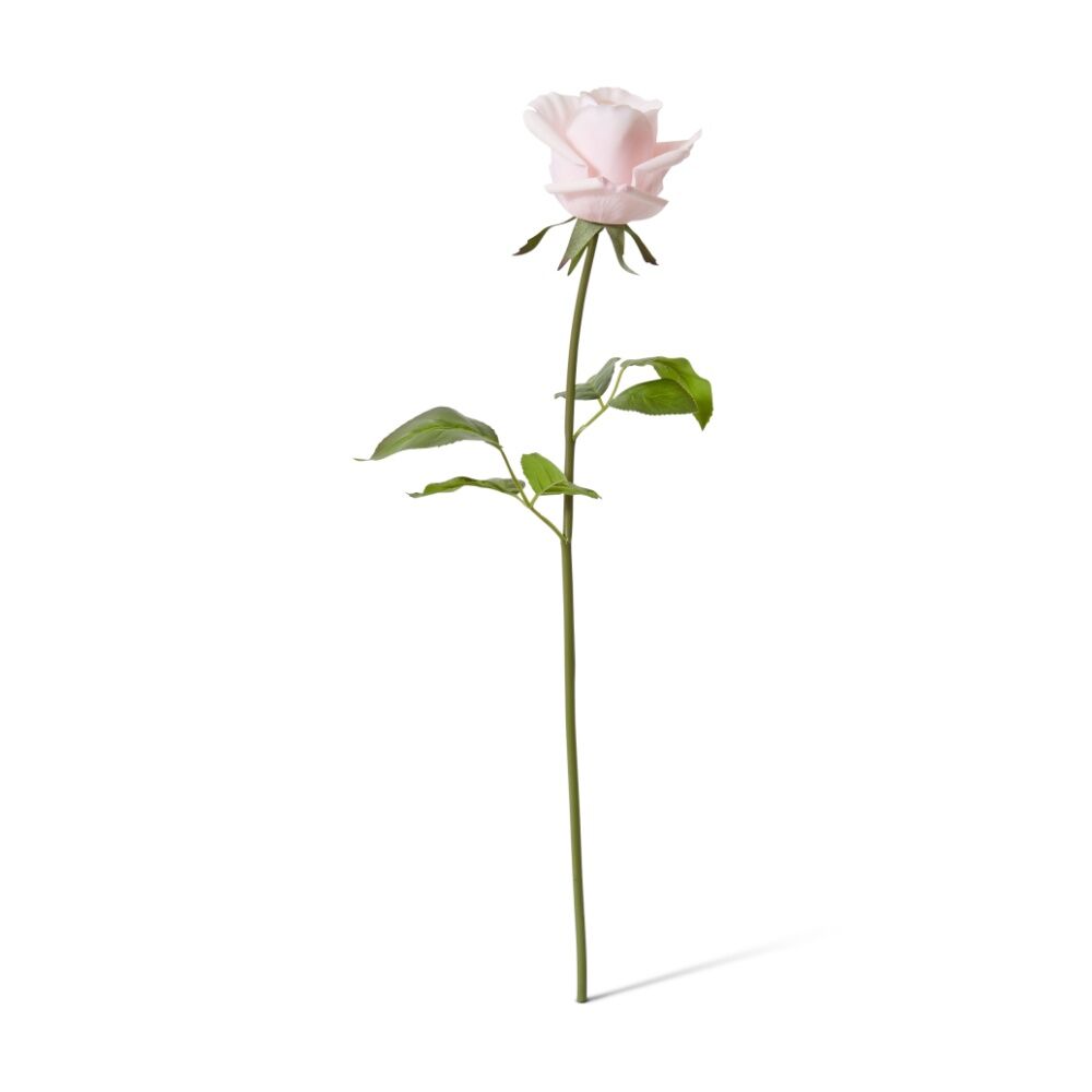 6PK E Style Rose Classic Short Stem Artificial Flower Soft Pink 14x12x45cm