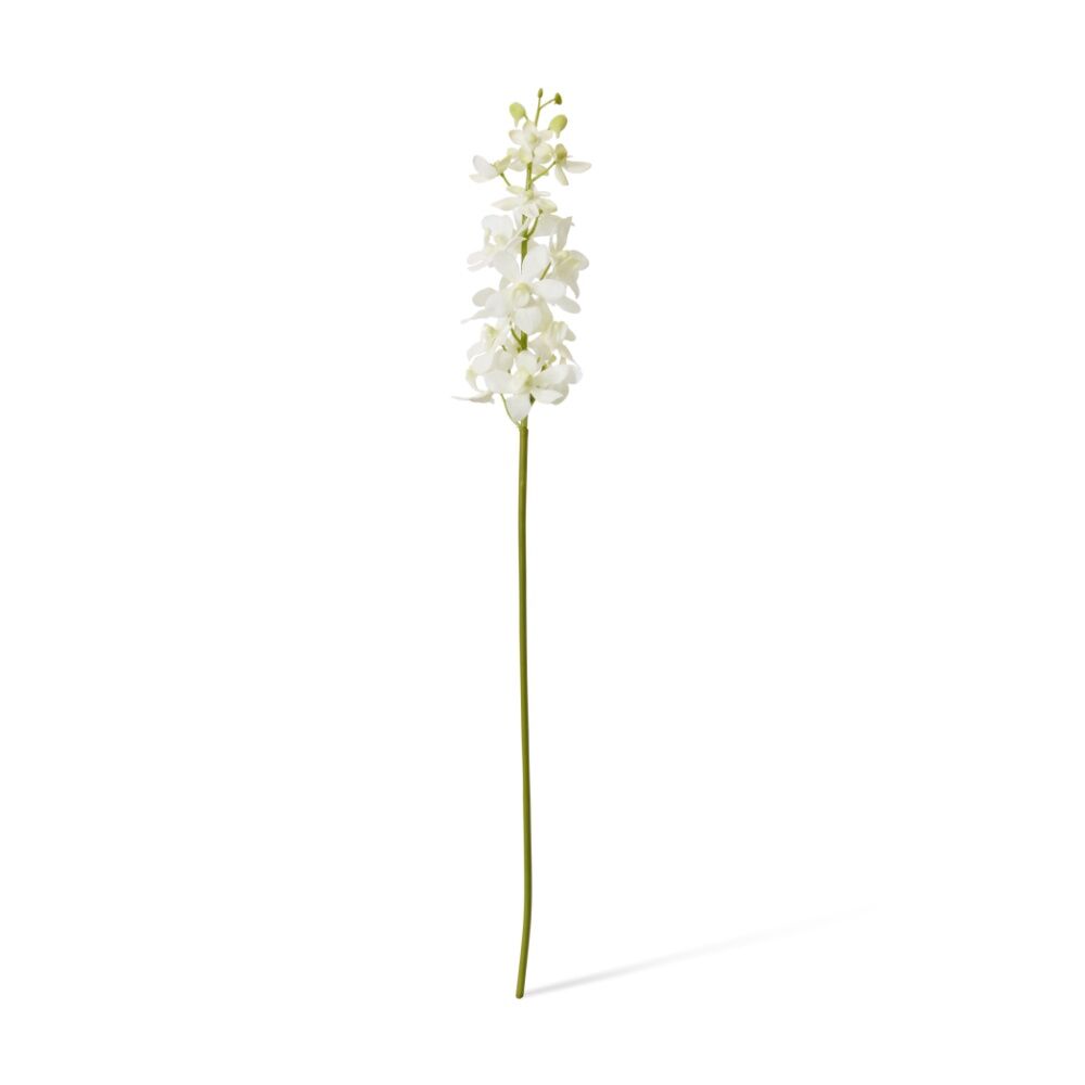 2PK E Style Orchid Vanda Stem Artificial Floral Decoration White 9x10x69cm