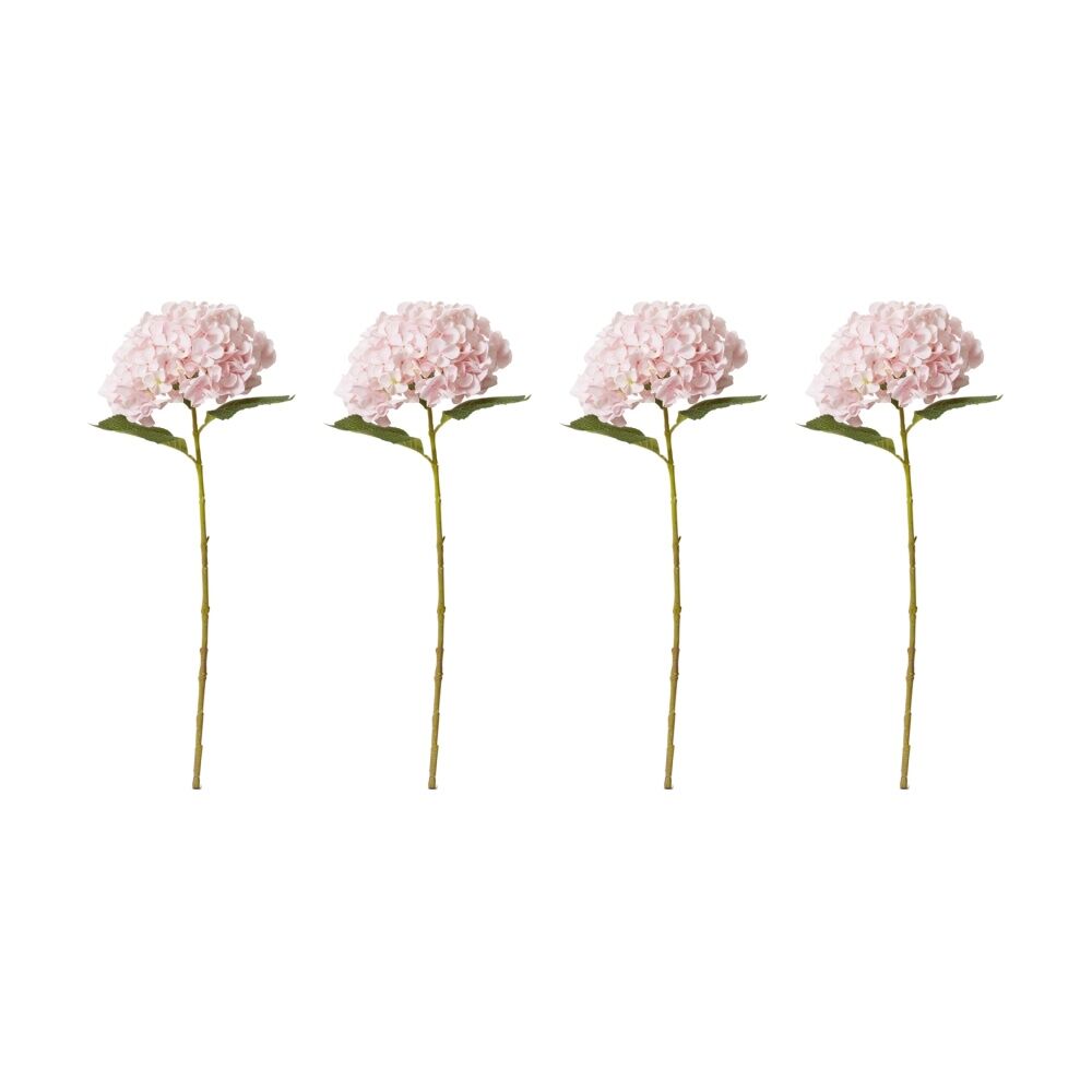 4PK E Style Hydrangea Garden Large Stem Artificial Flower Pink 19x31x65cm