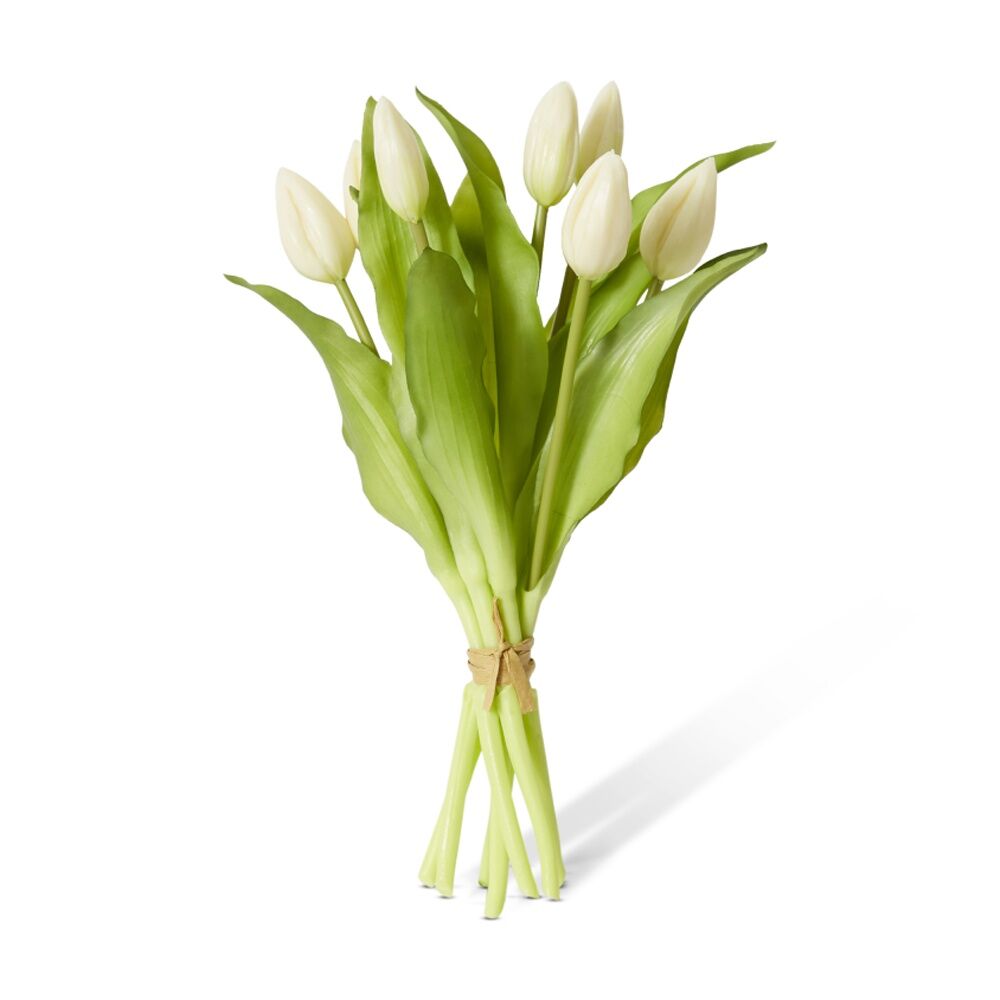 2PK E Style Tulip Bud Bundle Artificial Flower Decoration White 22x22x30cm