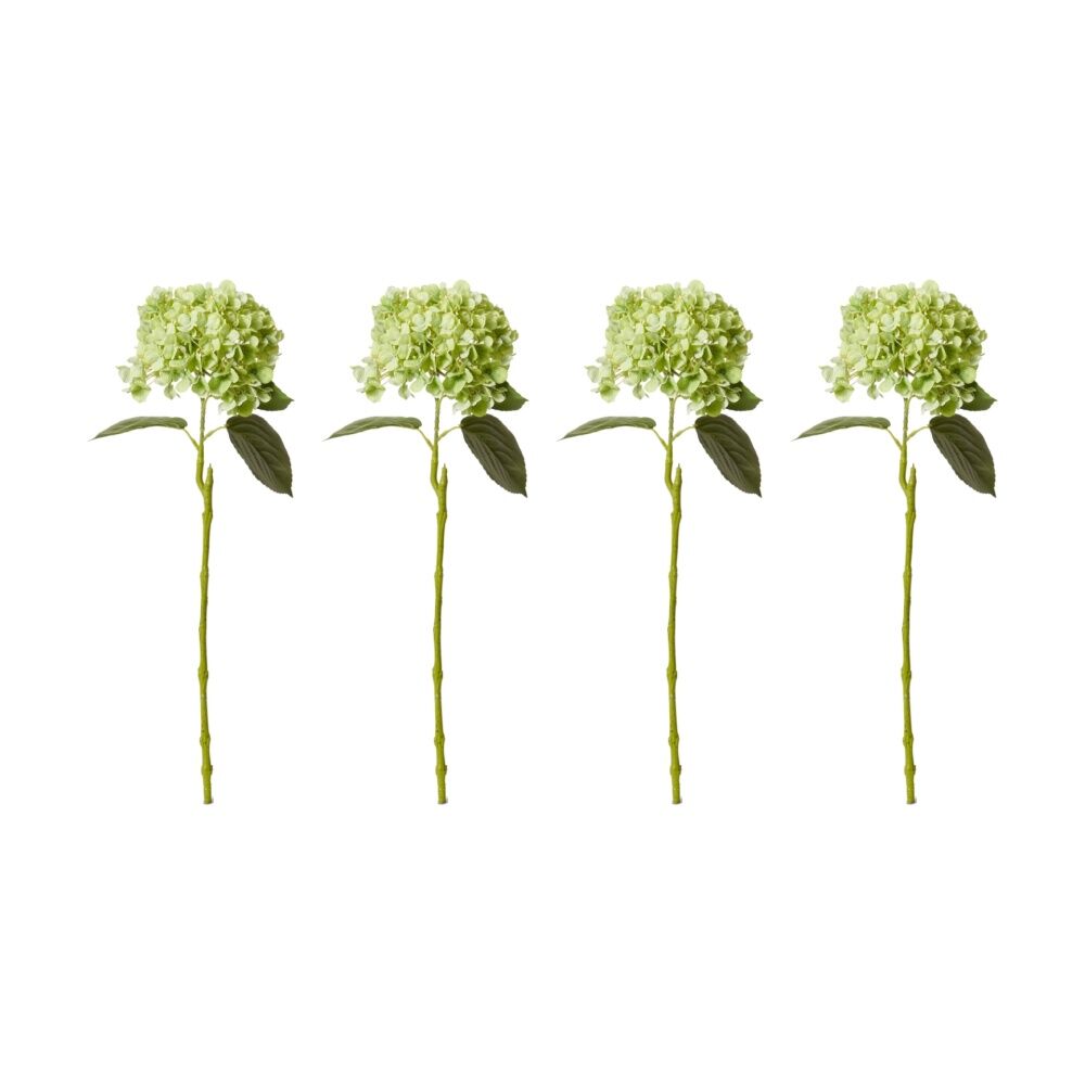 4PK E Style Hydrangea Bloom Stem Artificial Flower Green 25x20x60cm