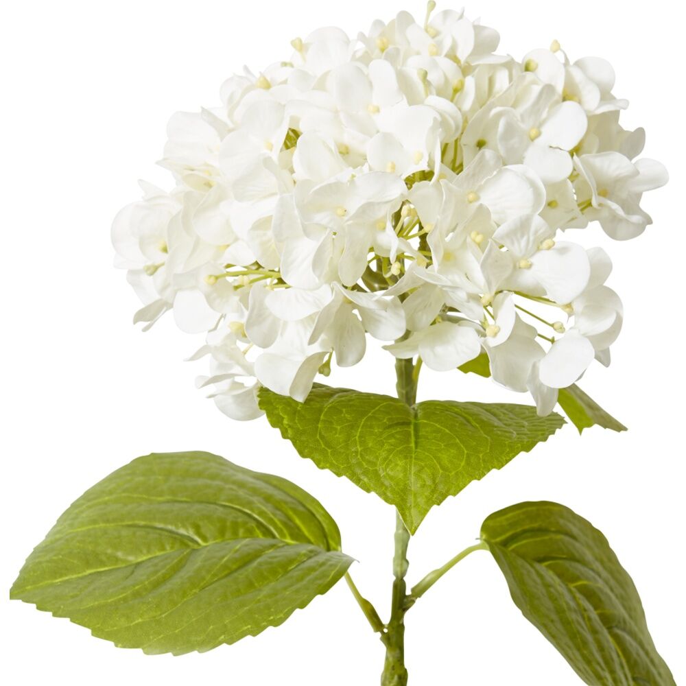 4PK E Style Hydrangea Bloom Stem Artificial Flower Ivory 25x20x60cm