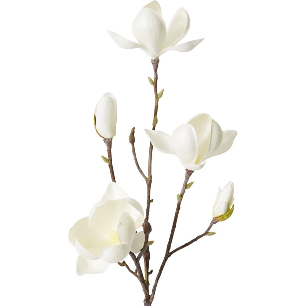 E Style Magnolia Tree Spray Artificial Flower Stem White 25x18x72cm