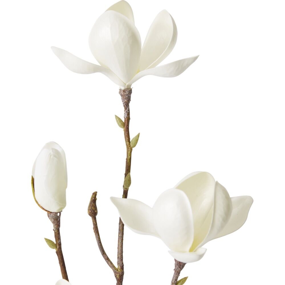 E Style Magnolia Tree Spray Artificial Flower Stem White 25x18x72cm
