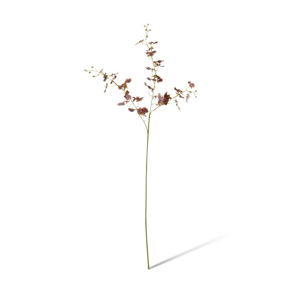 2PK E Style Dancing Orchid Spray Artificial Flower Stem Burgundy 23x10x97cm