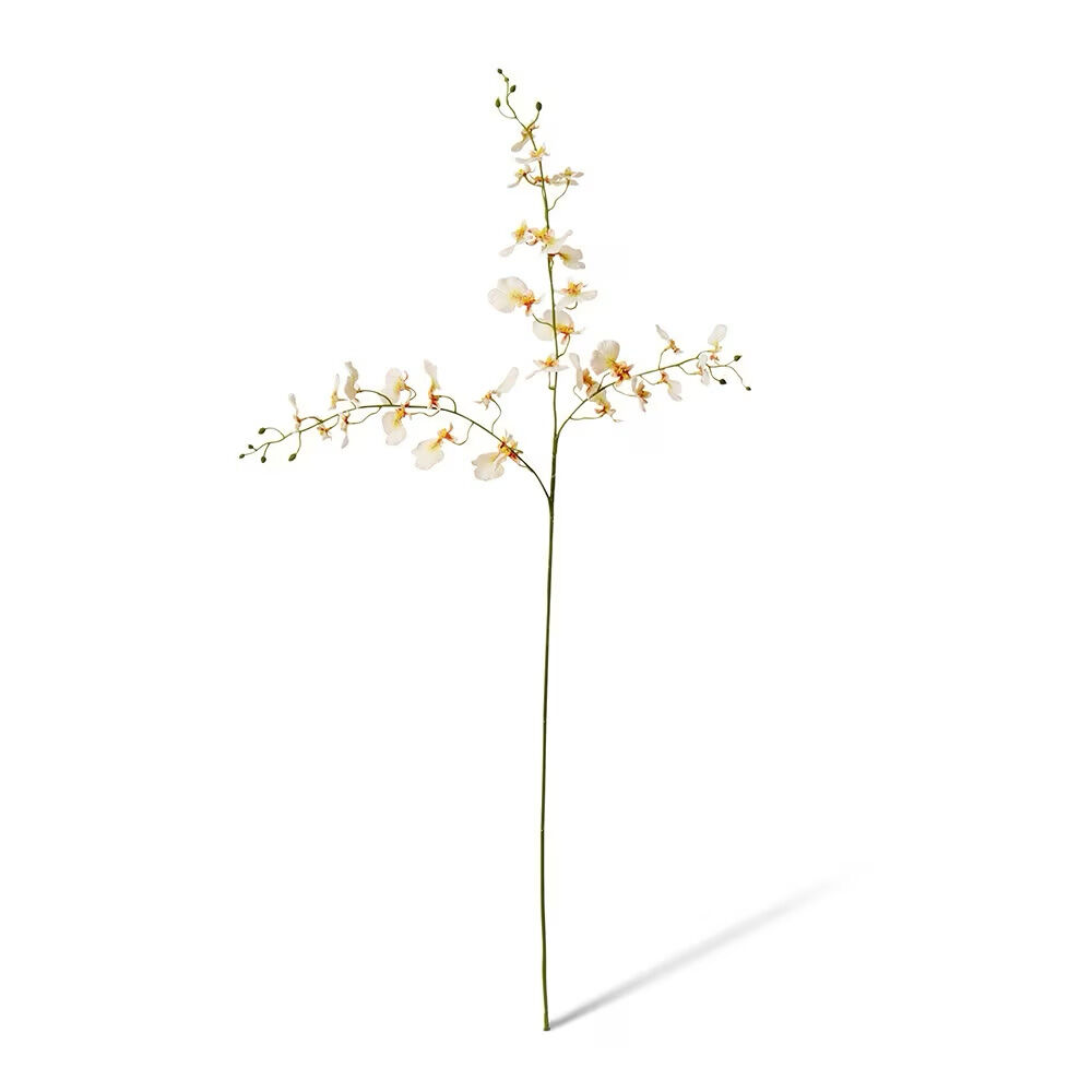 6PK E Style Dancing Orchid Spray Artificial Flower Decoration Peach 23x10x97cm