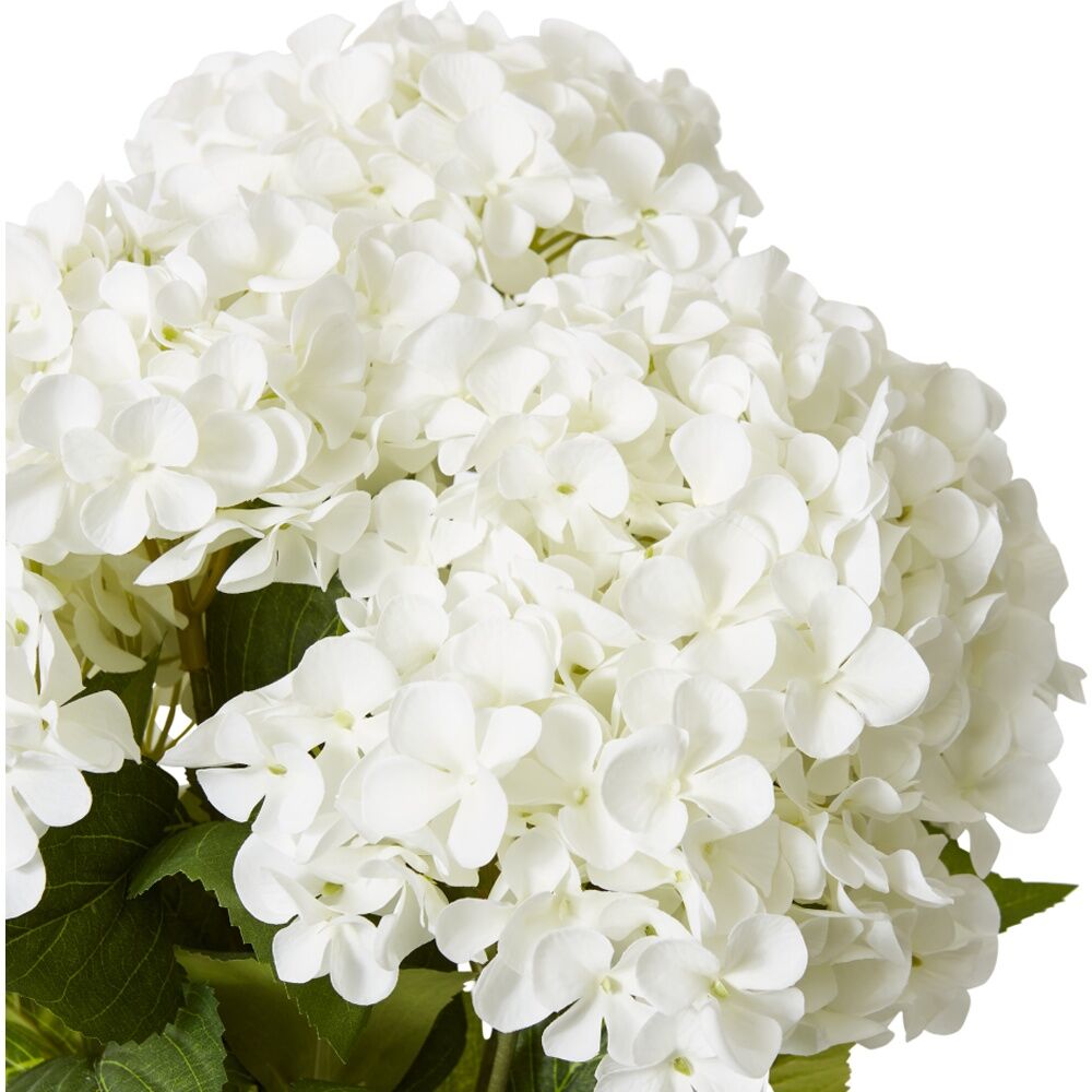 2PK E Style Hydrangea Garden Bush Artificial Flower Decoration White 42x42x56cm
